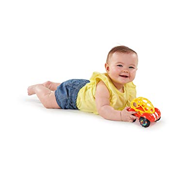 Easy Grasp Push Vehicle Toy - Ages 3 Months +, Rattle & Roll Buggie, Red