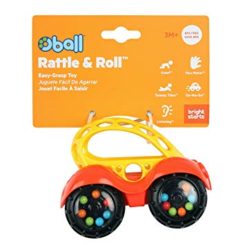 Easy Grasp Push Vehicle Toy - Ages 3 Months +, Rattle & Roll Buggie, Red